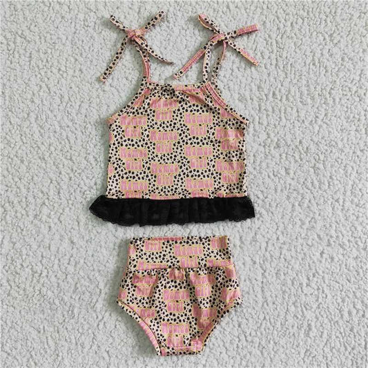 GBO0045 Baby girls western Mama‘s girl bummie sets