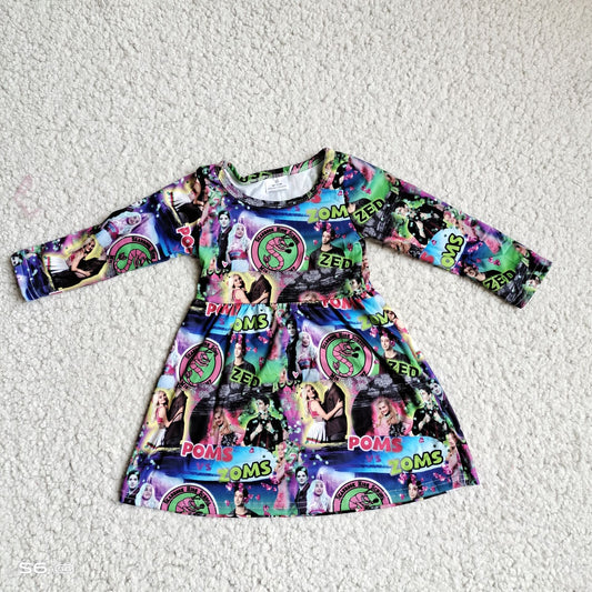 9.18 RTS NO MOQ（In stock）G3-12*,' Baby Girls Winter Dress Boys and girls colorful bear letter long-sleeved dress