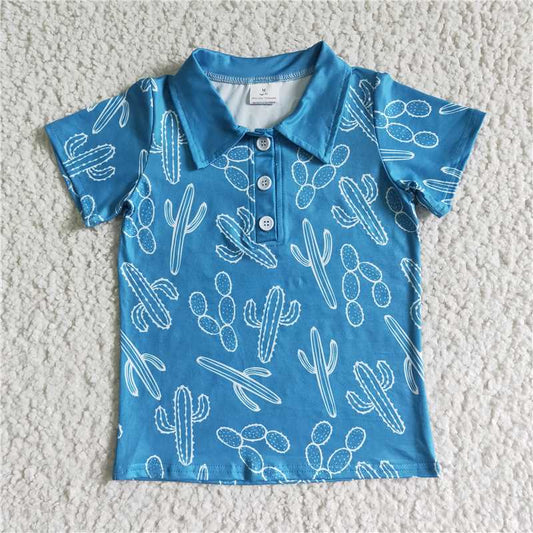 BT0020 Baby Boys Western Sibling Brother Short Sleeve Buttons Pullovers Shirts