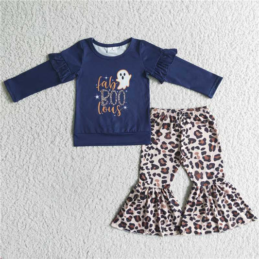 GLP0074Fabboolous ghost shirt leopard pants girls Halloween clothes