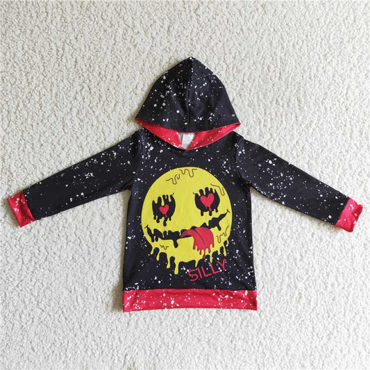 BT0058 Boys' ghost face moon hooded long-sleeved top
