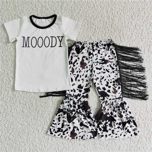 GSPO0160 Girls MOOODY short-sleeved trousers suit
