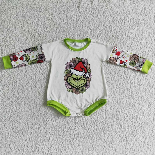 RTS LR0131 Christmas grinch flower long-sleeved jumpsuit