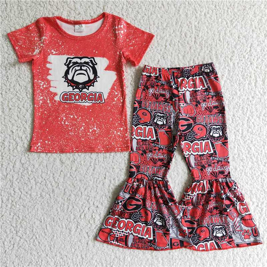 GSPO0188 Girls' GEORGIA red short-sleeved trousers suit