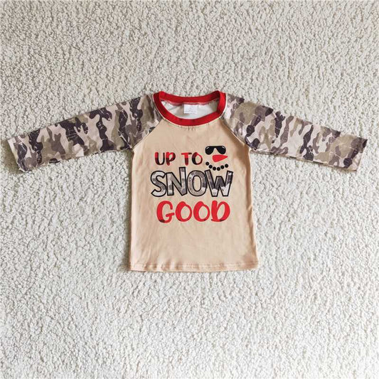 BT0097 Baby kids long sleeve Christmas snow shirts