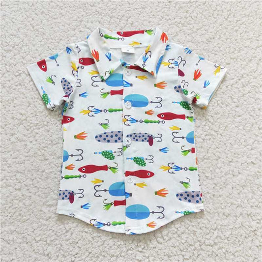 BT0173  Baby Boys Fishing short Sleeve buttons shirts tops
