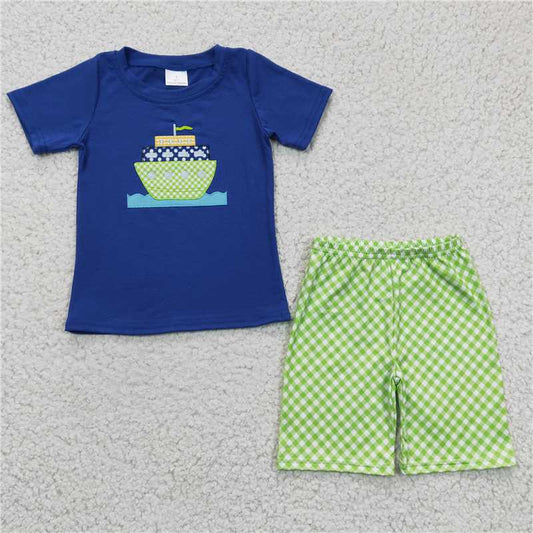 BSSO0097 Baby Boys Boats summer shorts sets