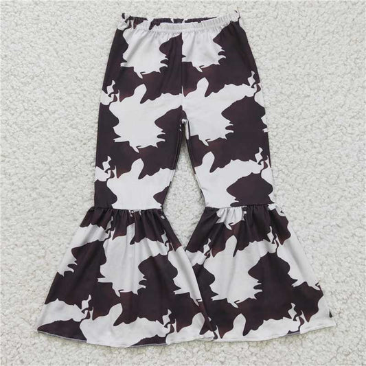 P0056  Baby Girls Western Cowhide Bell Bottom Pants 5