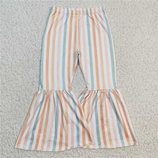 P0059  Baby Girls Western Stripes Bell Bottom Pants 8