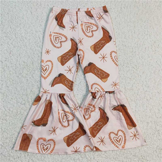 P0060  Baby Girls Western Boots Bell Bottom Pants 4