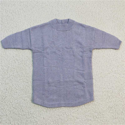 GT0143  Baby Girls Grey Long Sleeve Spring Sweater Dresses