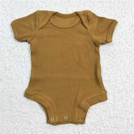 SR0207 Baby Girls Mustard Long Sleeve Woolen Cotton Rompers