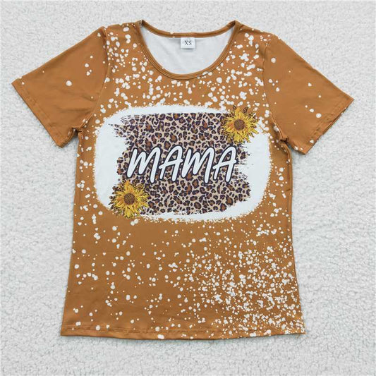 GT0099  Mama And Mini Adult Kids leopard Sunflowers Shirts