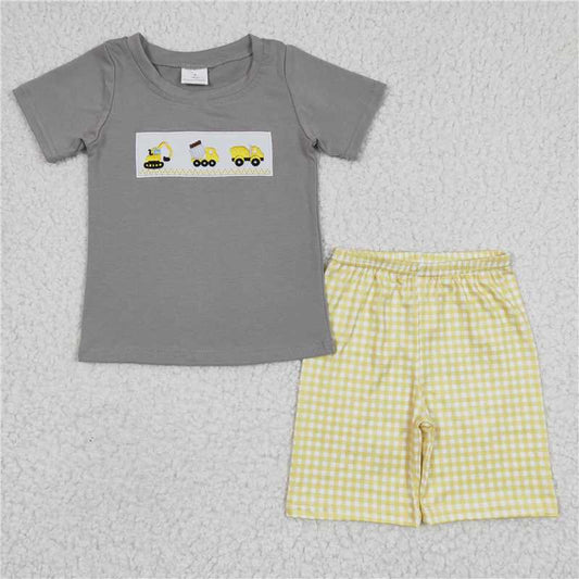 BSSO0124 Baby Boys Construction Summer Shorts Clothes Sets