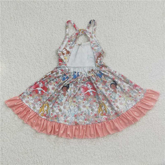 GSD0284  Baby Girls Princess Strap Knee Length Dresses