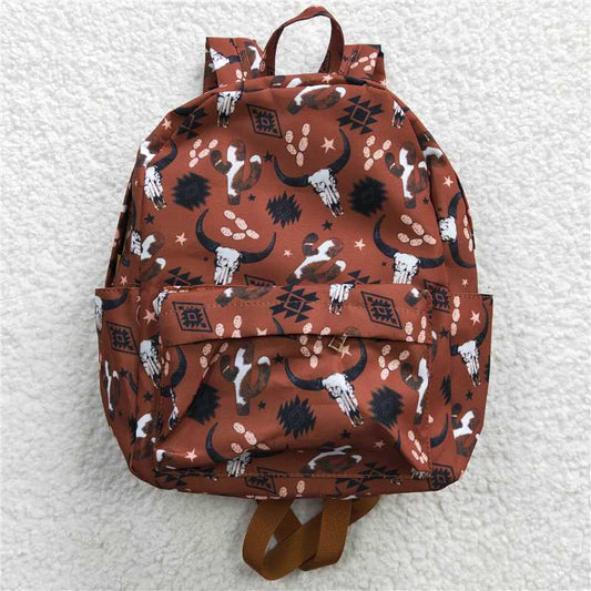 USA Warehouse (IN STOCK) BA0049  Baby Kids Children Western Cow Cactus Brown Back Bags