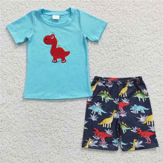 BSSO0184 Baby Boys Dinosaur Summer Shorts Sets