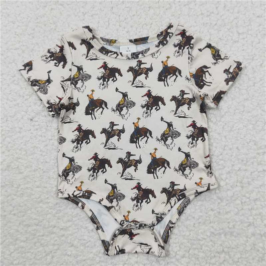 SR0306RTS NO MOQ Baby Boys Summer Rompers  Baby Boys Western Rodeo Summer Rompers