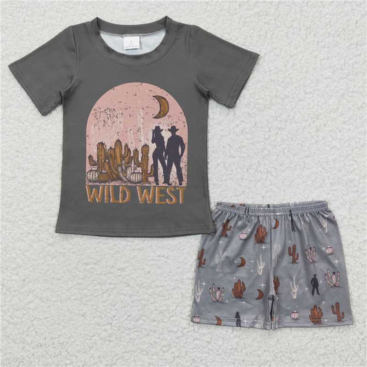 BSSO0187 Baby Boys Wild Western Summer Shorts Sets