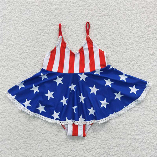 S0091 Baby Girls 4th Of July One Pieces Swimsuits
