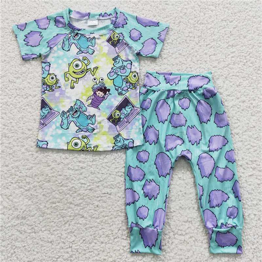 BSPO0122 Baby Boys Green Charactor Monster Pants Clothes Sets