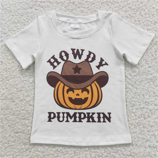 BT0249  Baby Kids Howdy Pumpkin Tee Shirts Tops