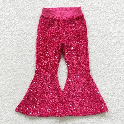 11.11 RTS Sibling 10 Colors Baby Girls Toddler Brithday Party Sequin Glitter Bell Bottom Pants