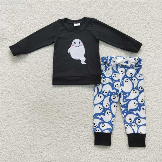 BLP0246Ghost black top pants kids boy Halloween outfits