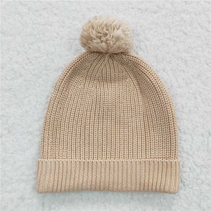 HA0004 Khaki fur ball hat