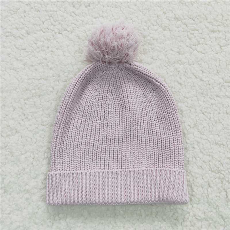 HA0006 Lavender pompom hat