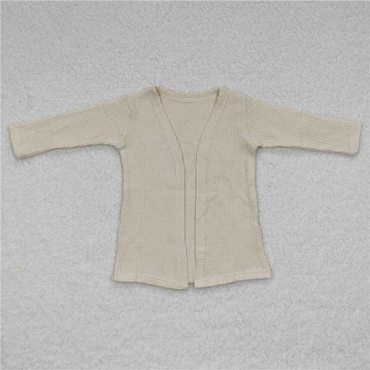 GT0251 Baby Girls White Color Long Sleeve Fall Cardigans Tops
