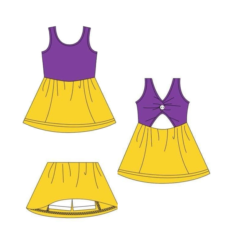 6.03 Custom MOQ 5 Yellow purple lsu team kids clothing