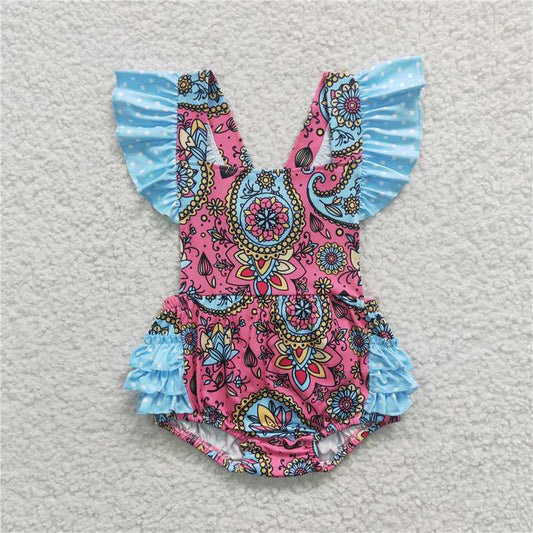 B9-4 Colorful flower romper