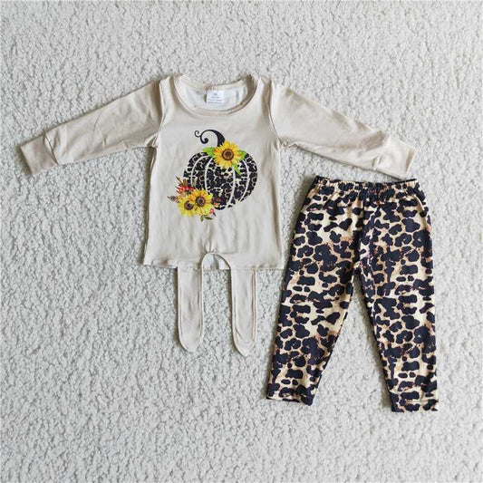 6 A23-29Girl Pumpkin Leopard Long Outfit