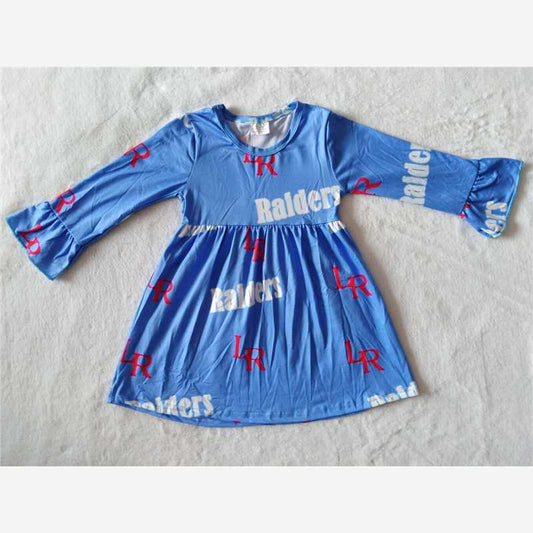 9.18 RTS NO MOQ（In stock）G2-20-2,, Baby Girls Winter Dress LK lettering long-sleeved dress