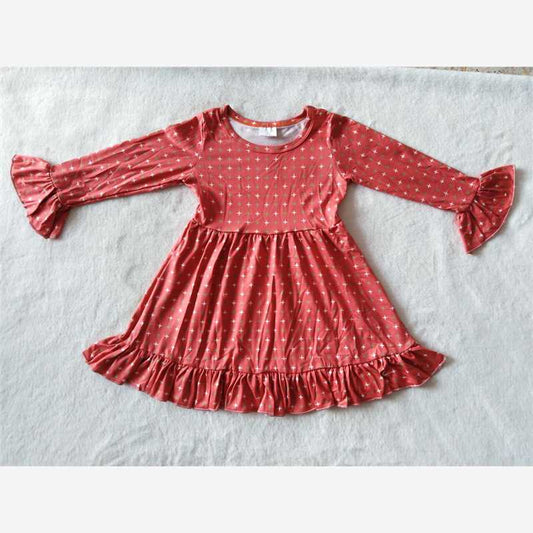 9.23 RTS NO MOQ（In stock）G2-16-6; Baby Girls Winter Dress Big Dipper long-sleeved dress