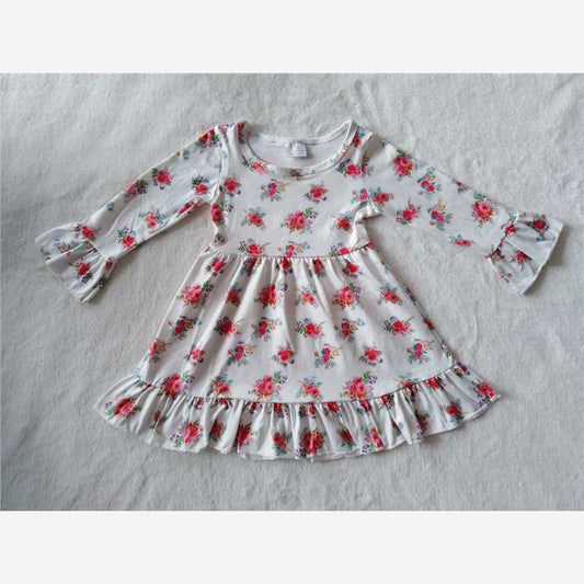 9.15 RTS NO MOQ （In stock）G2-14= Baby Girls Winter Dress Baby Girls Red Tree knee-length Dress