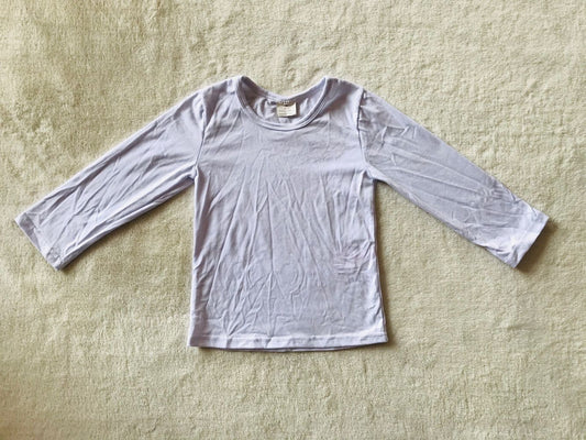 10.14 RTS NO MOQ （In stock）G3-16-4''. Baby Boys Long Sleeve Top White straight long-sleeved top