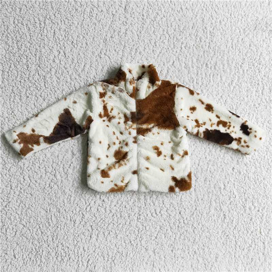 6 A30-21-2  Baby girls fall colorful leopard jackets