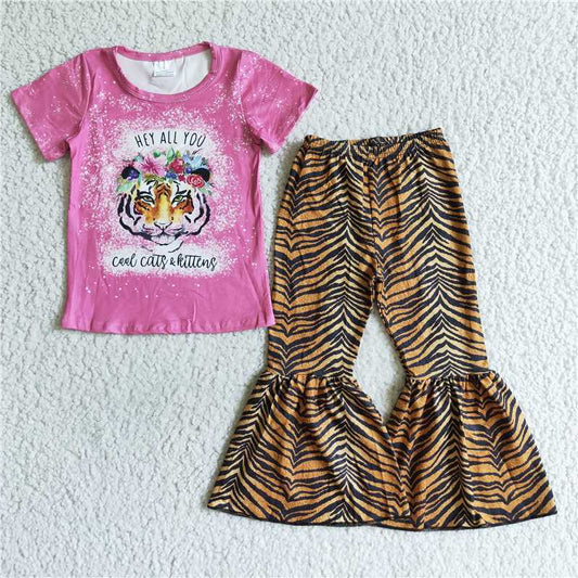 B11-14 Flower tiger short-sleeved suit