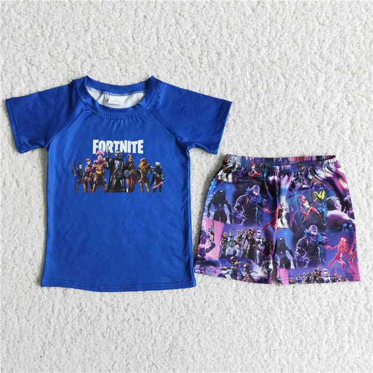 D11-14 Baby boys game cartoon shorts sets