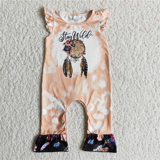 D3-17  Dreamcatcher puffy sleeves romper