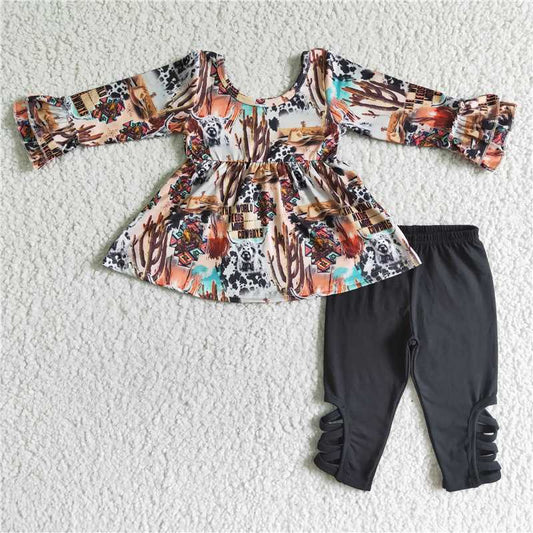 6 A2-19The world need more cowboys tunic leggings girls fall clothing