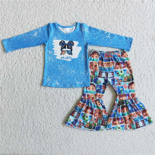 6 A7-3Kid life bleached shirt sea pants girls clothing