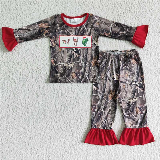 6 C9-4Camo Christmas girls pajamas