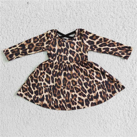 6 A15-30  Leopard knee length dresses