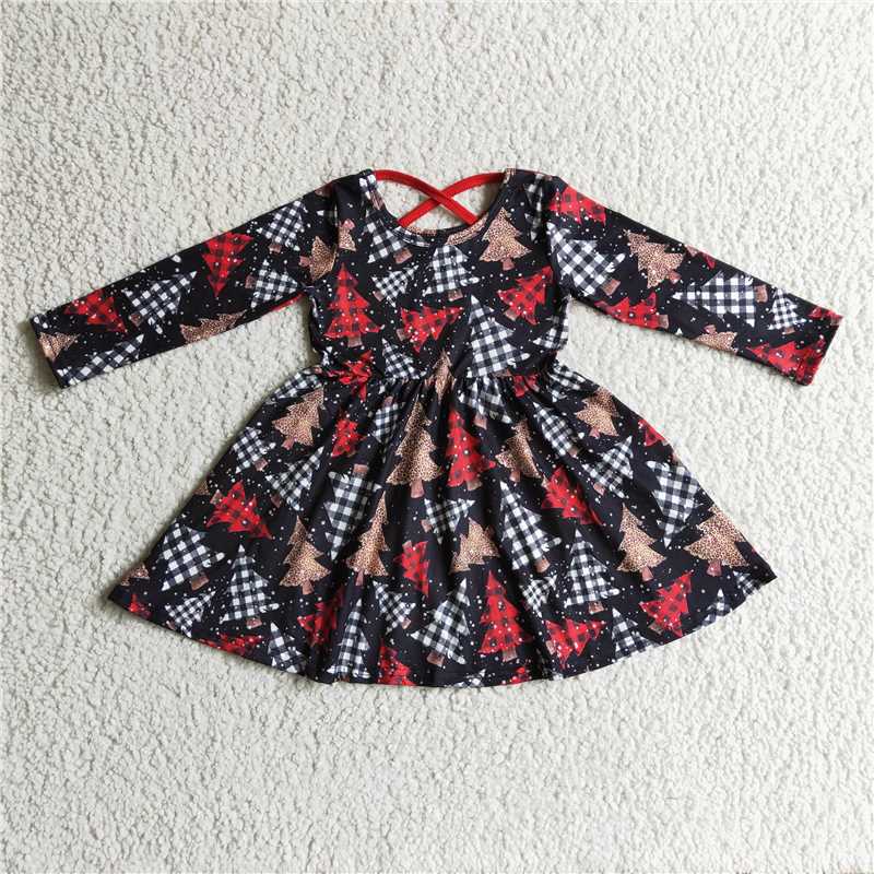 6 A19-3  Christmas tree knee length dresses