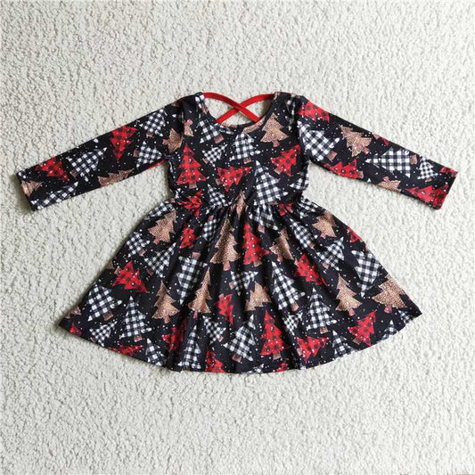 6 A19-3  Christmas tree knee length dresses