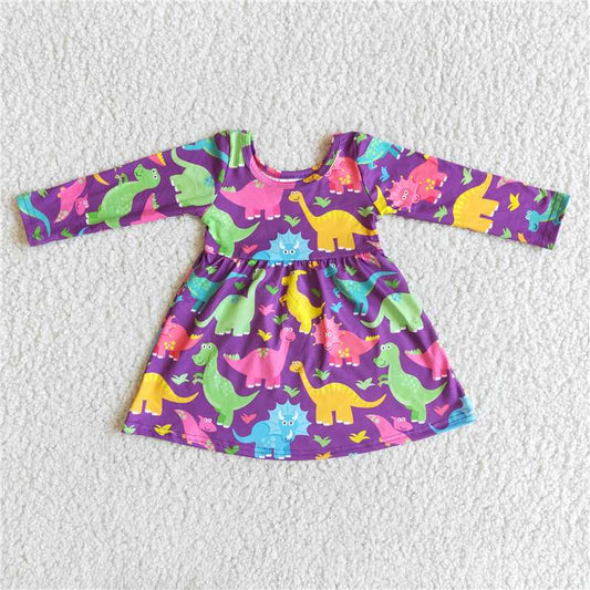 6 A3-4  Colorful Dinosaur dresses