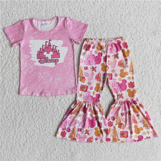 E6-30 Pink Castle Bell Bottom Pants sets